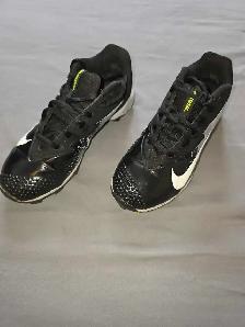 Nike Vapor Youth Baseball Cleats US 3Y Black White 856404-017