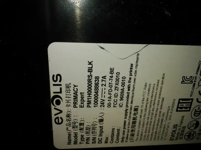 evolis primacy expert id card printer with ribbon and adapter MA