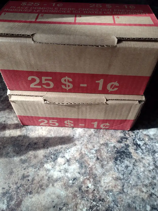 Your choice 2 boxes of pennies unsearched Canadian and American