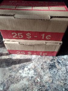 Your choice 2 boxes of pennies unsearched Canadian and American