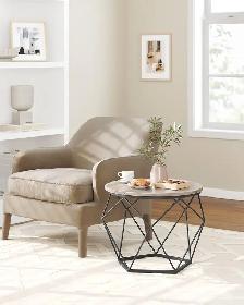 VASAGLE Round Nesting Coffee Table Set – Greige   Ink Black - Photo 4