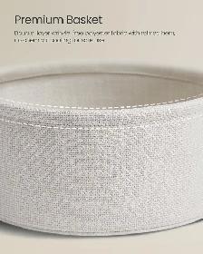 VASAGLE LILEA Round Side Table with Fabric Basket – Cream White - Photo 6