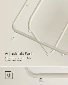 VASAGLE LILEA Round Side Table with Fabric Basket – Cream White - Photo 7