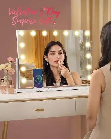 LED Vanity Mirror with Phone Holder & Charging Ports - Photo 2