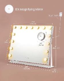 LED Vanity Mirror with Phone Holder & Charging Ports - Photo 5
