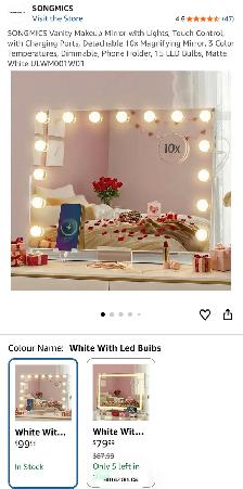 LED Vanity Mirror with Phone Holder & Charging Ports - Photo 7