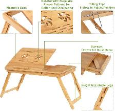Adjustable Bamboo Lap Desk with Drawer - Photo 3