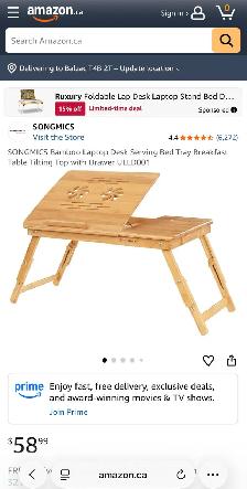 Adjustable Bamboo Lap Desk with Drawer - Photo 9