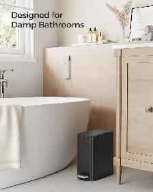 5L Slim Stainless Steel Bathroom Trash Can – Black - Photo 3