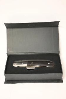 Damascus pocket knife with box USED in good condition