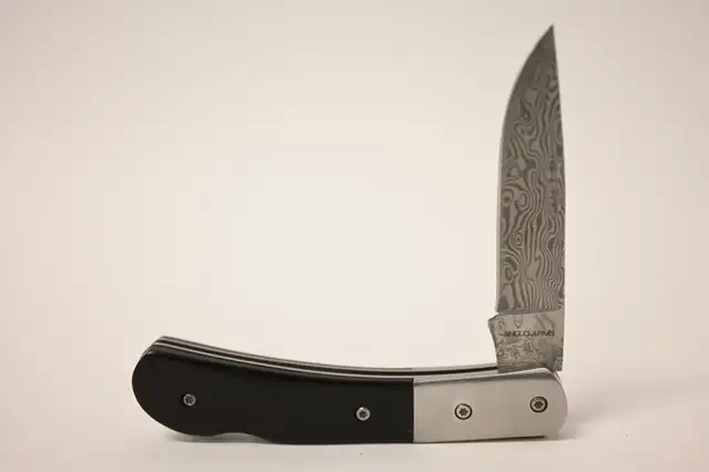 Damascus pocket knife with box USED in good condition - Photo 4