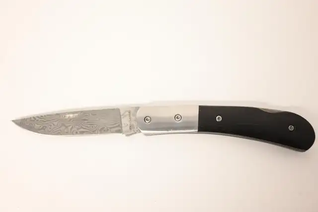 Damascus pocket knife with box USED in good condition - Photo 6