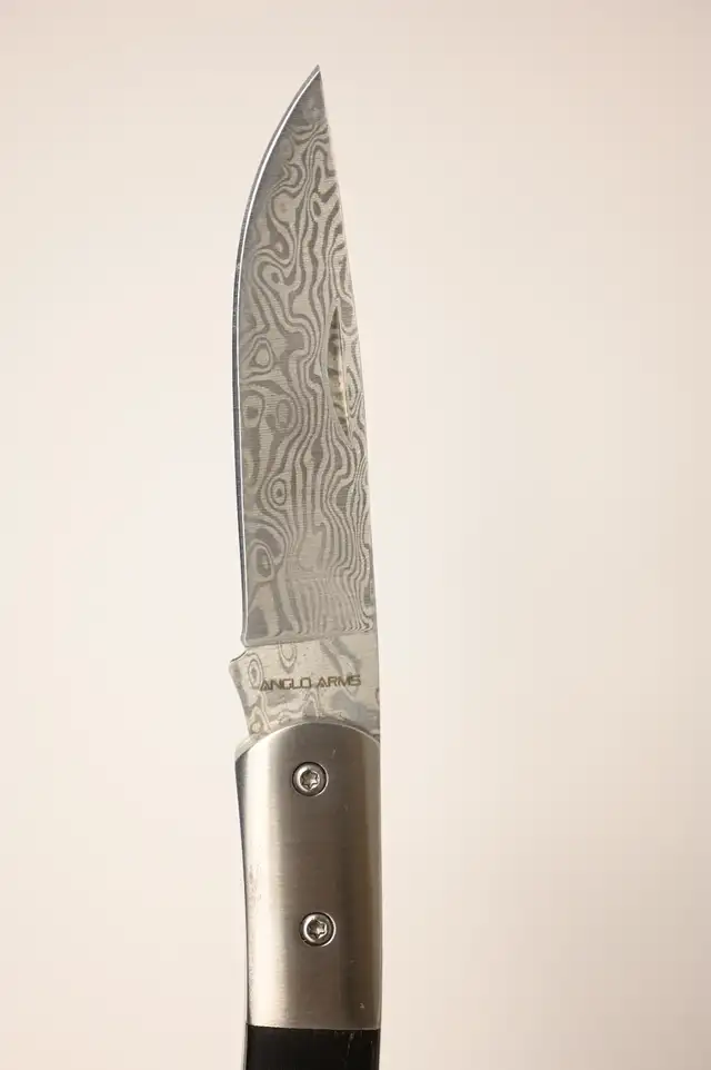 Damascus pocket knife with box USED in good condition - Photo 8