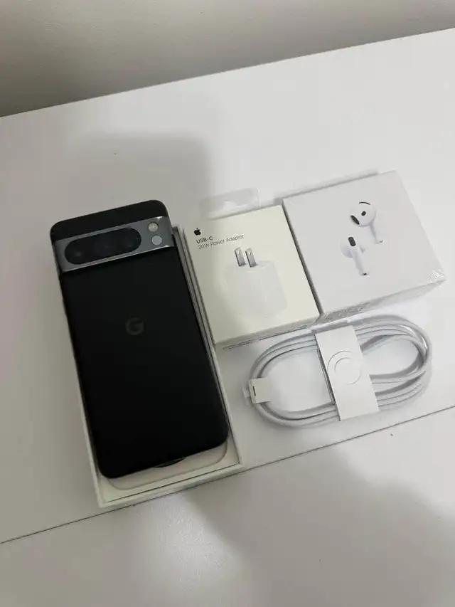 Google Pixel 8 Pro 256GB – AirPods & Adapter Included – Delivery