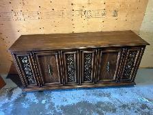 Free delivery used Vintage Wooden Sideboard Buffet - Photo 2