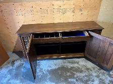 Free delivery used Vintage Wooden Sideboard Buffet - Photo 7