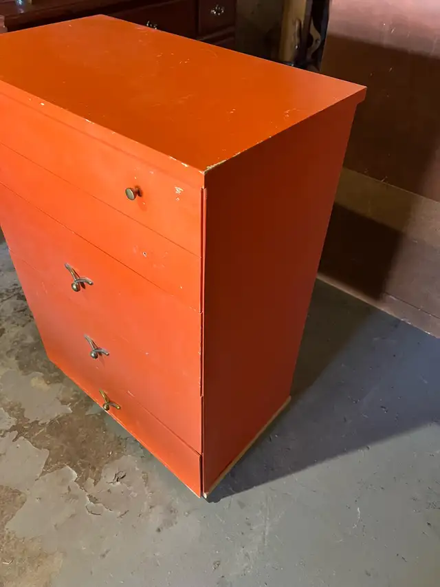 Free delivery used Orange 4-Drawer Dresser - Photo 3