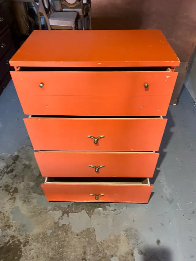 Free delivery used Orange 4-Drawer Dresser - Photo 6