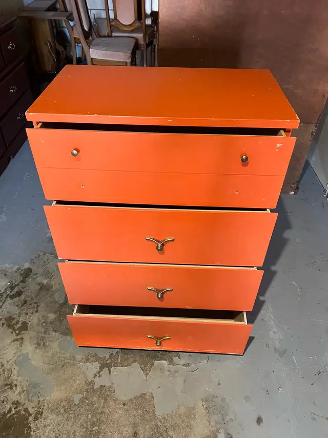 Free delivery used Orange 4-Drawer Dresser - Photo 7
