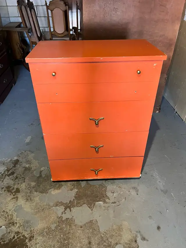 Free delivery used Orange 4-Drawer Dresser - Photo 8