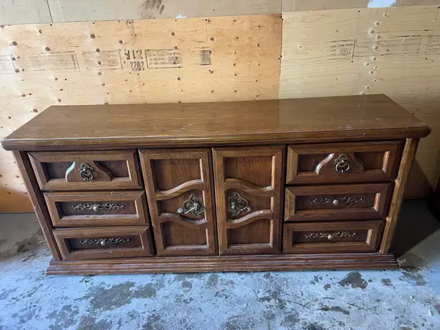 Free delivery used antique Wooden Dresser - Photo 2