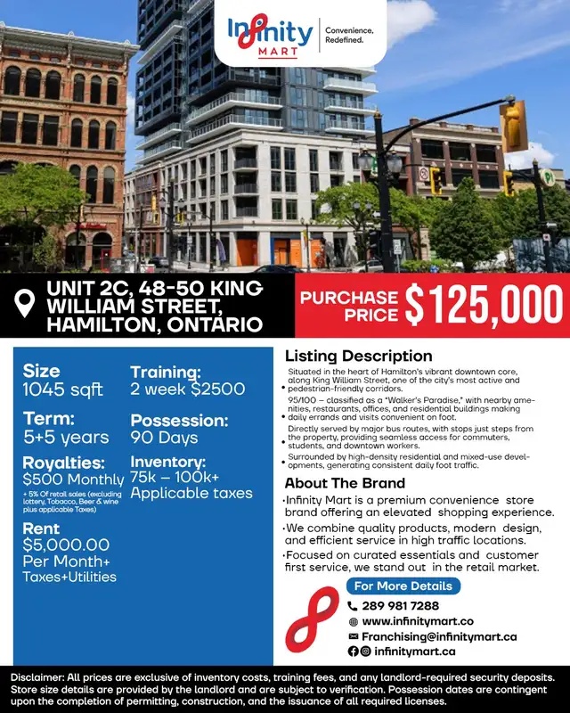 Infinity Mart Convenience Store Franchise Opportunity - Hamilton