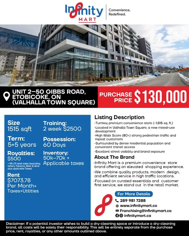 Infinity Mart Convenience Store Franchise - Etobicoke