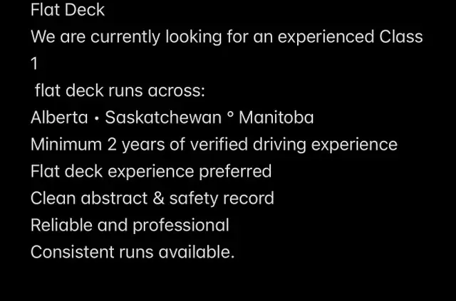 Flat Deck Driver