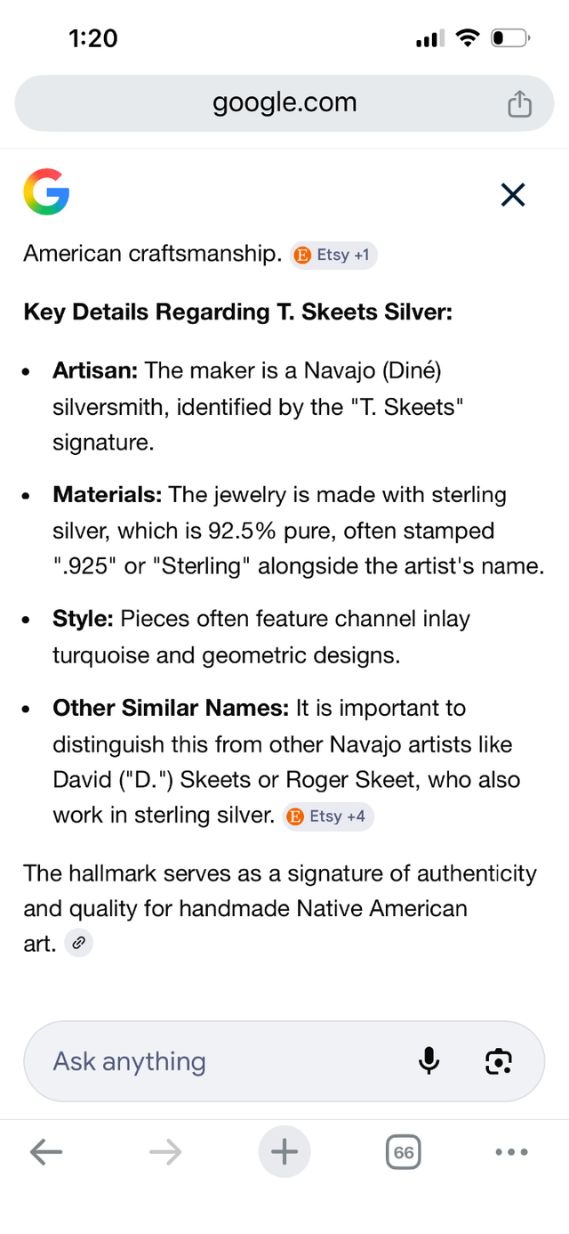 Navajo Native American Necklace - Photo 3