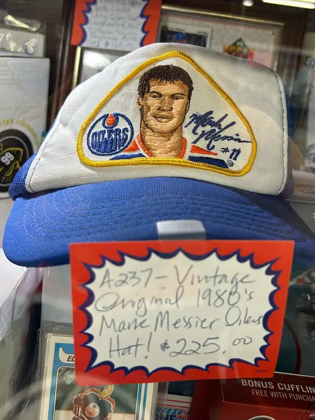 1983 ORIGINAL Mark Messier Cap Hat Oilers Trucker Showcase 305