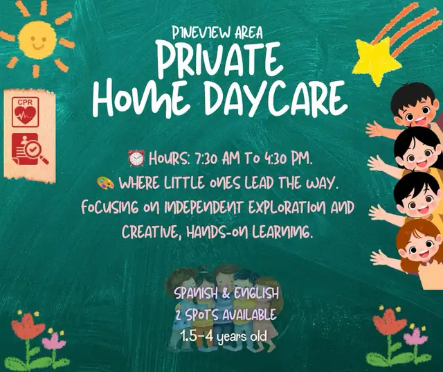 private home daycare Pineview area