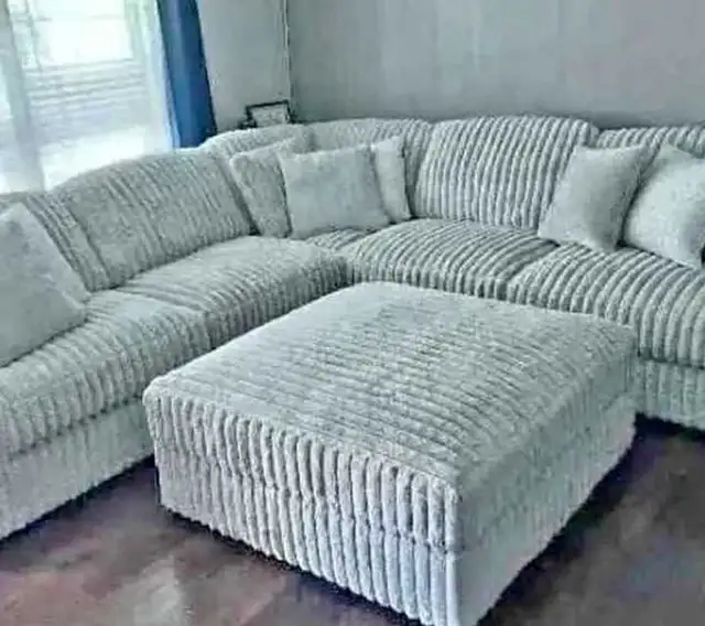brand new corduroy couch with ottoman