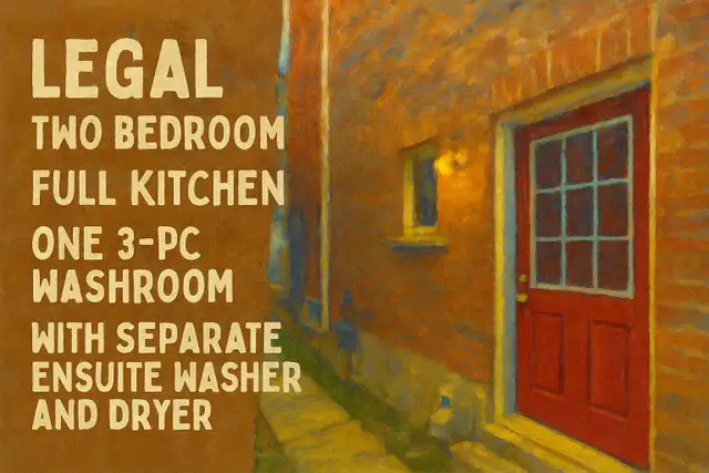 2 BDR. Legal BSMT APT: Separate ENTR. & Ample Natural Light