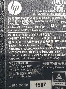 HP 45W 19.5V Laptop AC Adapter - Photo 2