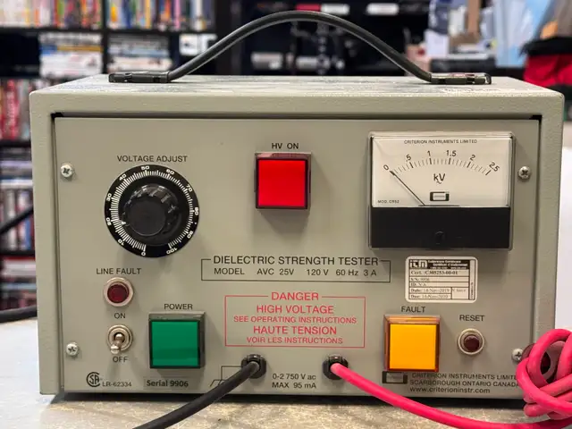 Criterion AVC-25V Dielectric Strength Tester, 2.5 kV AC, 95mA