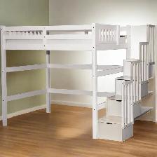 PREMIUM SOLID WOOD LOFT BEDS WITH STAIRS & LADDER FOR KIDS