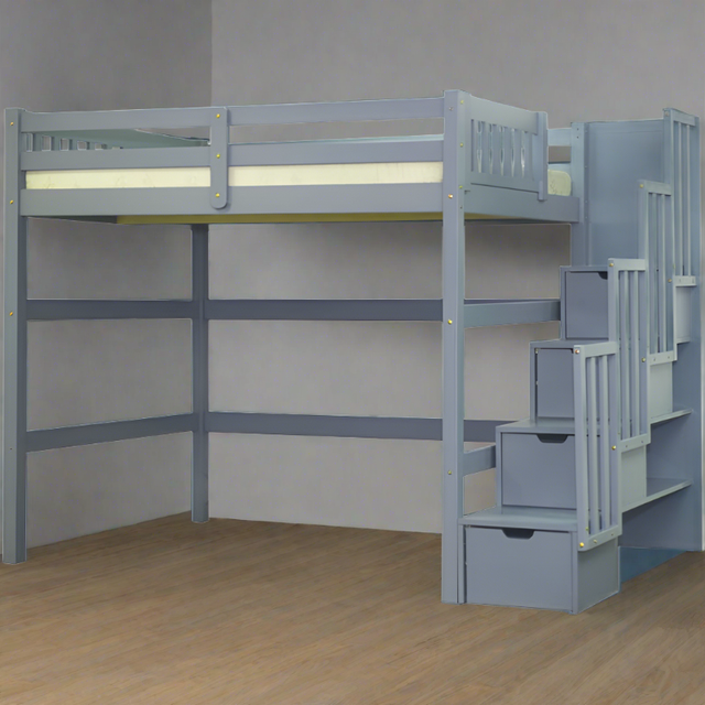 PREMIUM SOLID WOOD LOFT BEDS WITH STAIRS & LADDER FOR KIDS - Photo 3