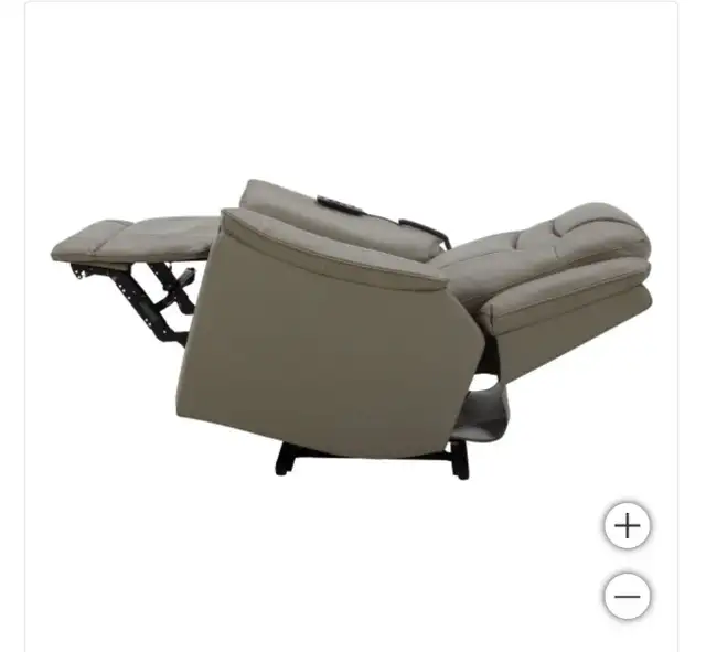 Leather power recliner with heat and massage - Photo 4