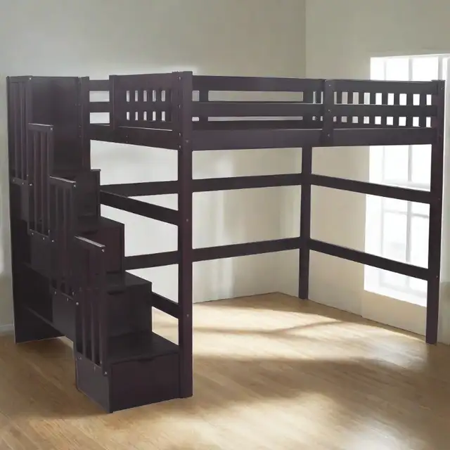 SURREY – High & Low Loft Beds with Ladder & StairsHIGH-QUALITY