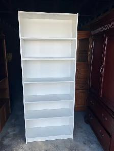 Free delivery used White 6-Shelf Bookshelf