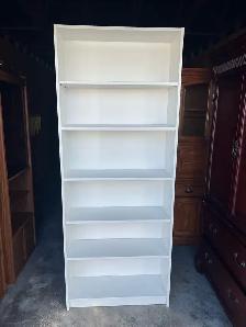 Free delivery used White 6-Shelf Bookshelf - Photo 2