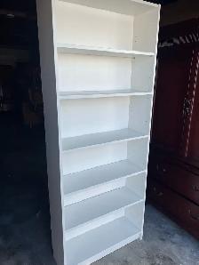 Free delivery used White 6-Shelf Bookshelf - Photo 5