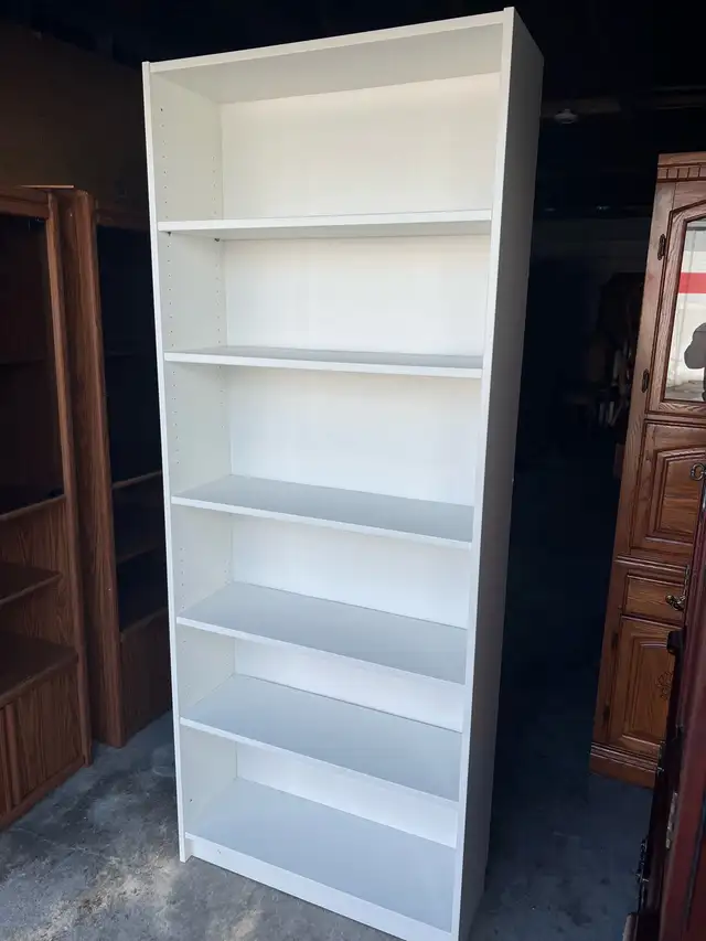 Free delivery used White 6-Shelf Bookshelf - Photo 6