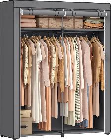 SONGMICS Portable Fabric Wardrobe Closet – Gray