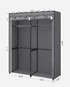 SONGMICS Portable Fabric Wardrobe Closet – Gray - Photo 5