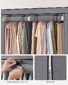 SONGMICS Portable Fabric Wardrobe Closet – Gray - Photo 8
