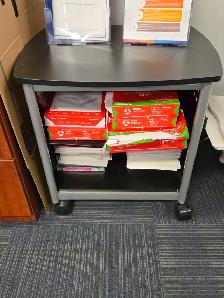 Office Furniture - Rolling Cart – Black & Gray