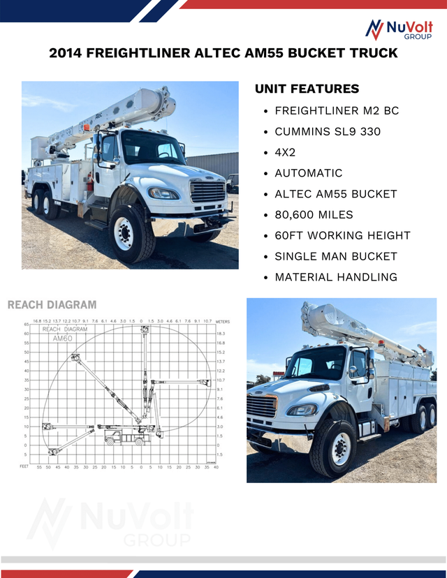 2014 Freightliner M2 BC Altec AM55 Bucket Truck