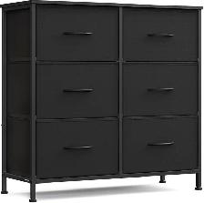 6-Drawer Fabric Dresser Storage Organizer – Ink Black