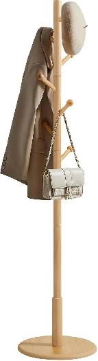 VASAGLE Freestanding Coat Rack – Natural Beige - Photo 2